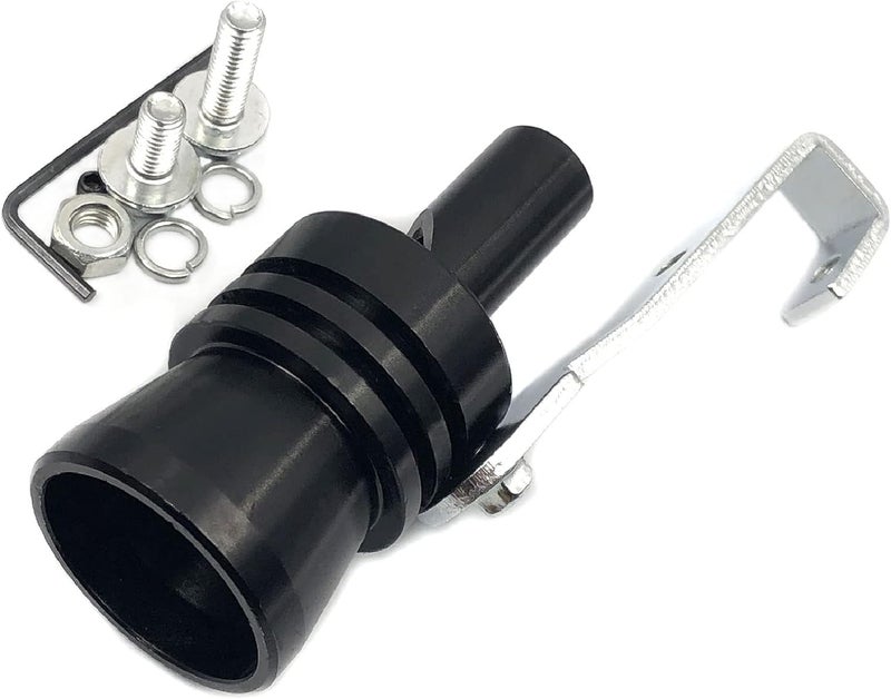 DEVMO 2pcs XL Size Aluminum Alloy Universal Turbo Sound Exhaust Muffler Pipe Whistle Car Roar Maker (XL-Black) - Image 5